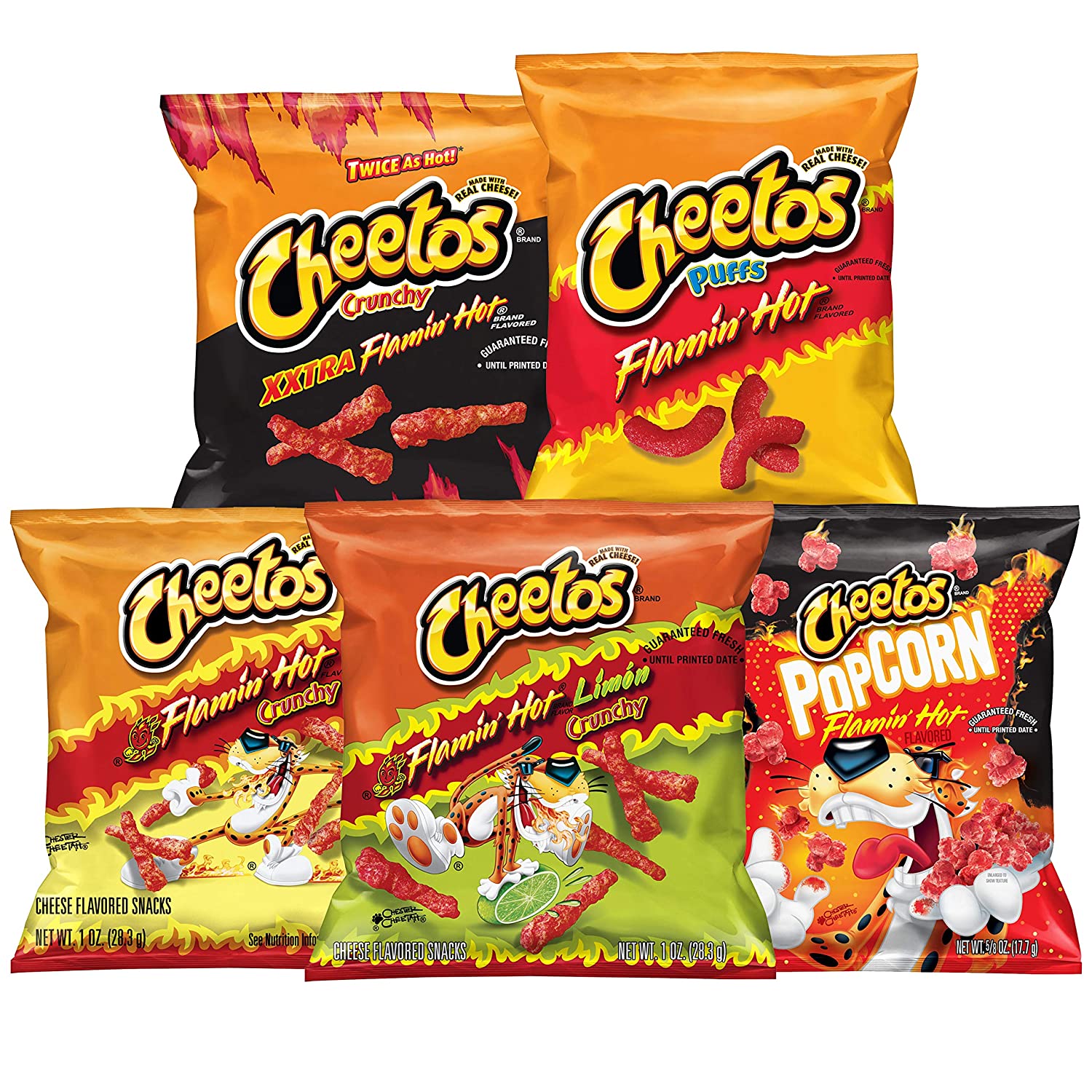 ...Frito-Lay Flamin&rsquo; Hot Cheetos snack food line. 