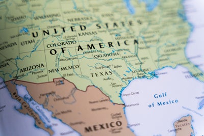 Political,Map,Of,United,States,Of,America,Focusing,On,Texas