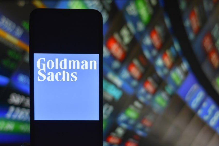 Goldman,Sachs,Logo,On,A,Mobile,Screen,Stock,Image.,It