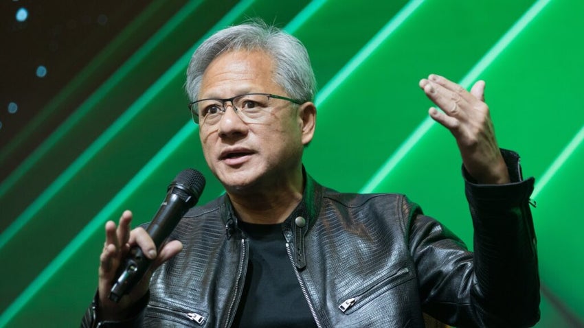 Jensen,Huang,Nvidia's,Founder,,President,And,Ceo,Gestures,During,A