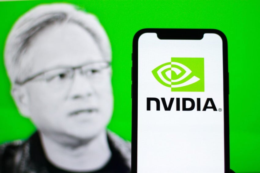In,This,Photo,The,Logo,Of,Nvidia,With,The,Ceo