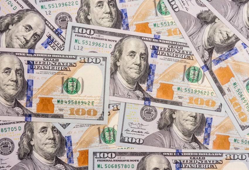 Several,Hundred,Dollars,Bills,Spread