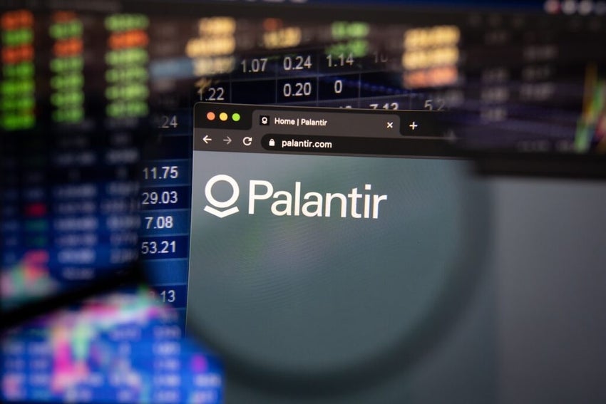 Palantir logo seen on a computer screen