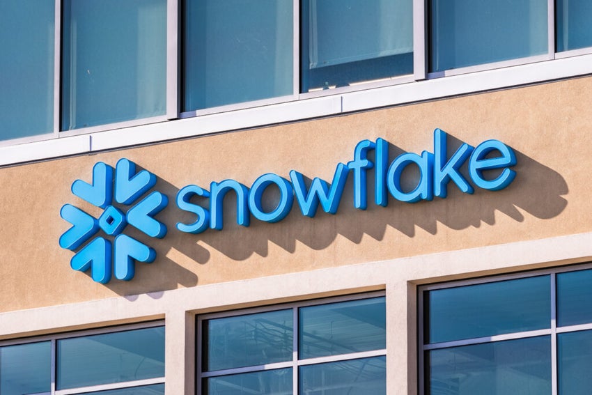 Snowflake logo on building