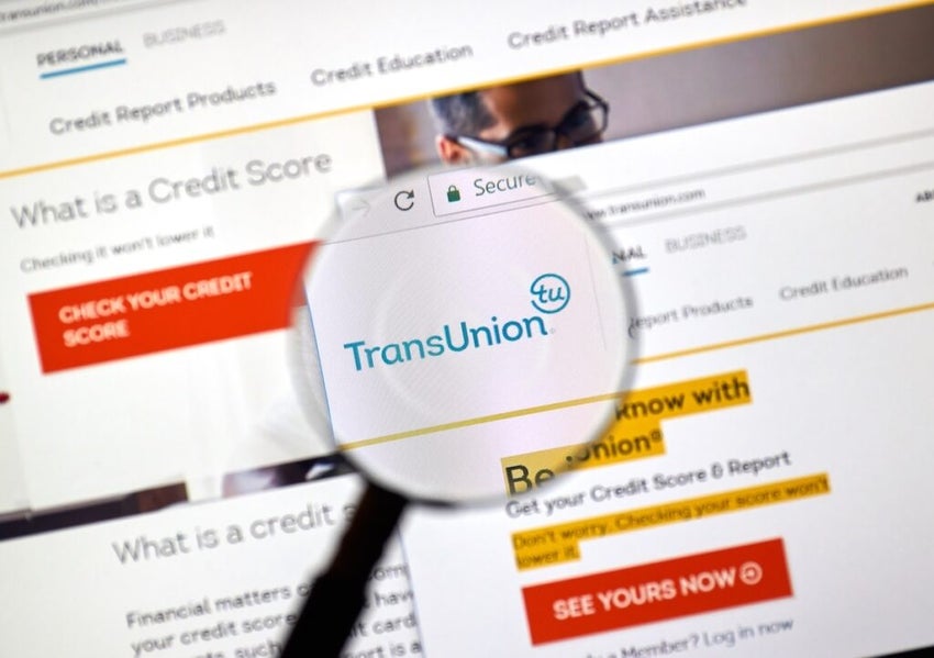 Transunion web site under magnifying glass
