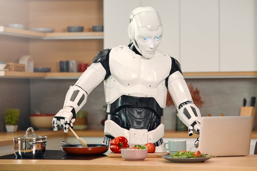 kitchen robot cooking food