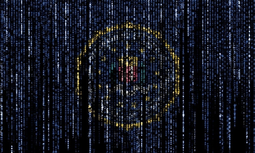 FBI logo faintly visible against a screen of code and pixels