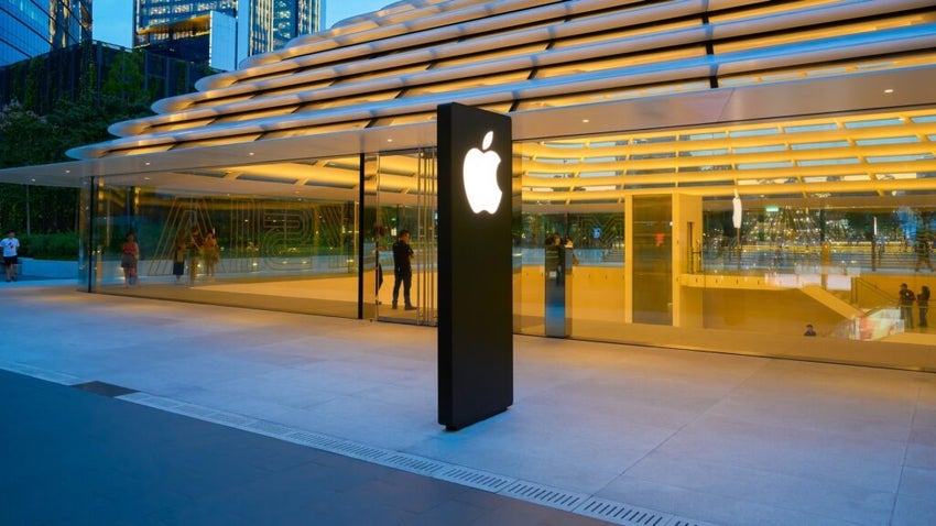 Apple logo outside a store