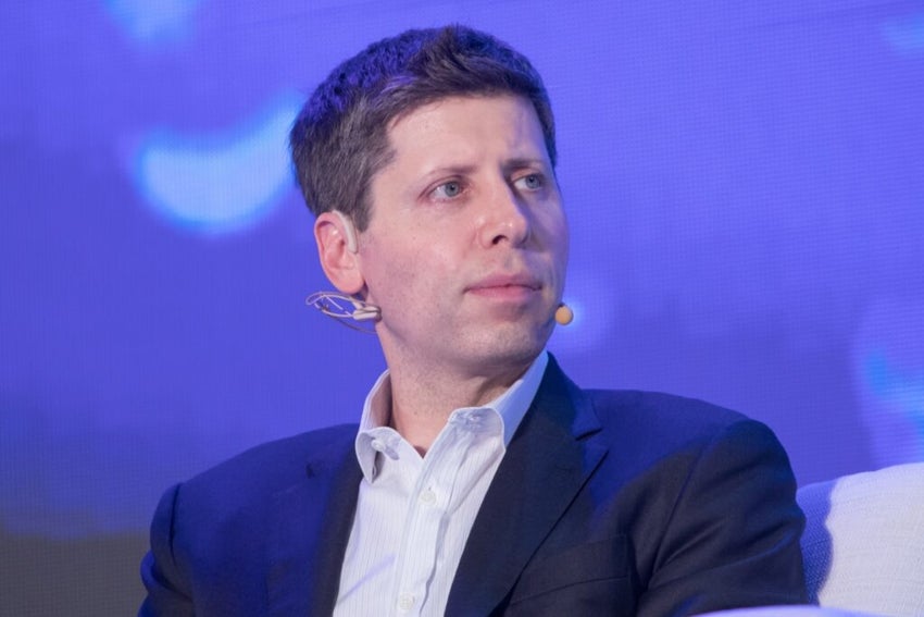 Sam Altman speaking at an