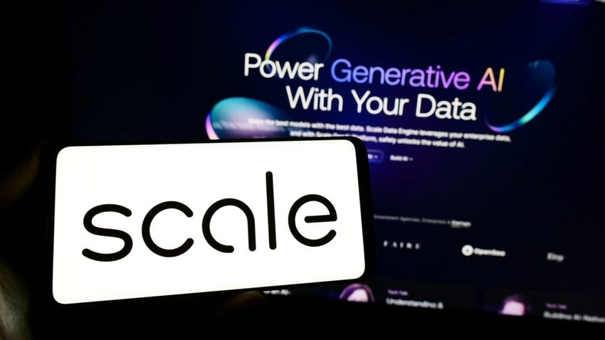 Scale AI logo on a phone