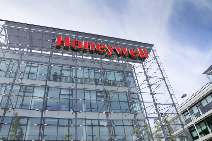 Honeywell company logo on headquarters building on May 22, 2017 in Prague, Czech republic.