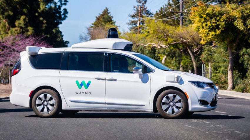 A Waymo car on the road