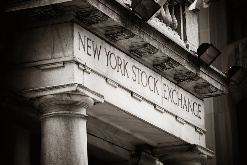 New York Stock Exchange closeup in Manhattan, NYC