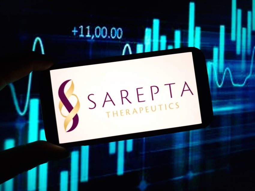 Sarepta logo on mobile