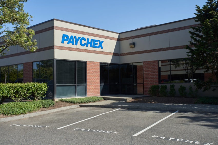 Paychex building in strip mall in Oregon