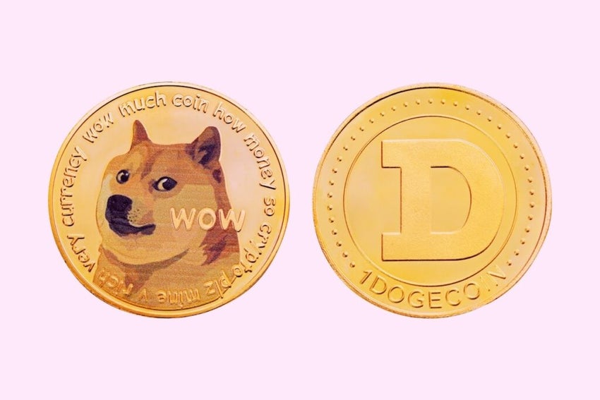 Dogecoin DOGE Isolated on white background with clipping path