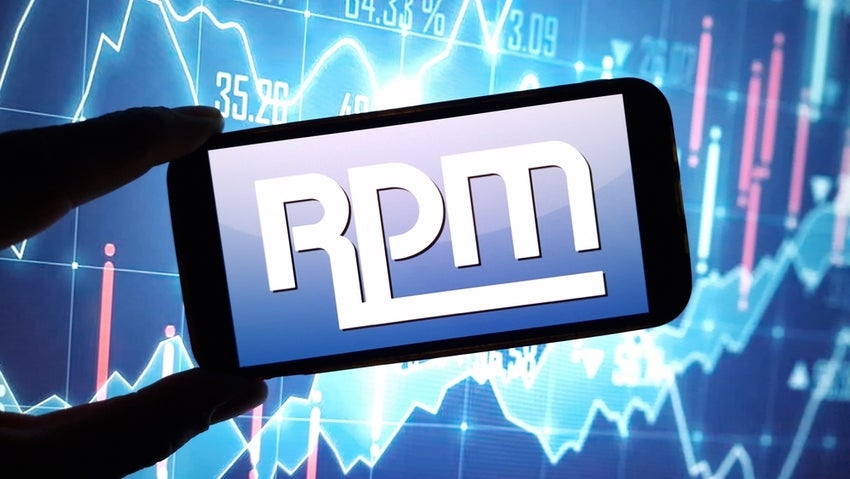 RPM International company logo displayed on mobile phone