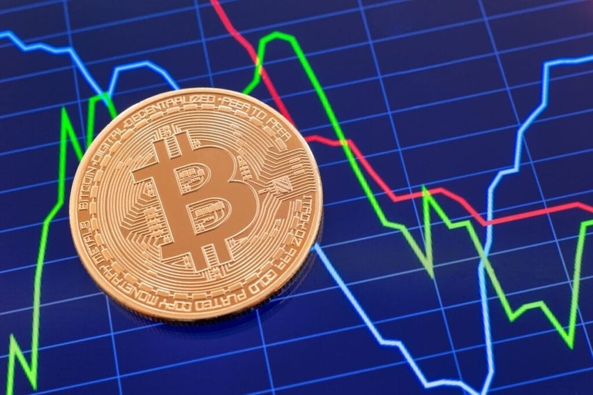 Cryptocurrency,Bitcoin,Coin,Over,Tablet,Screen,Showing,Trade,Analysis,Chart.