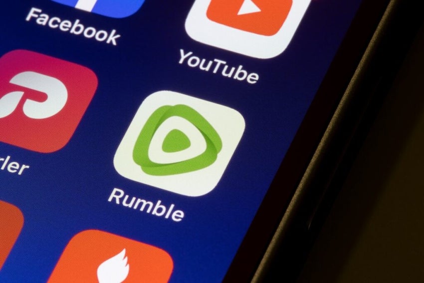 Rumble App Logo On Device