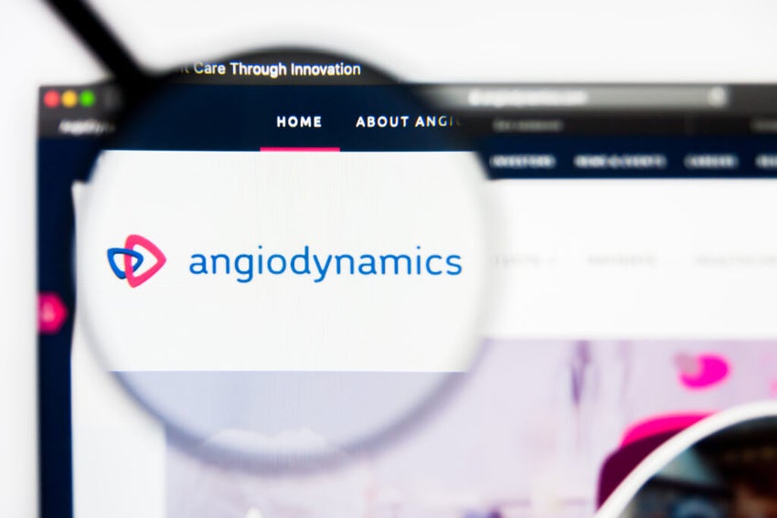 Angiodynamics logo on screen