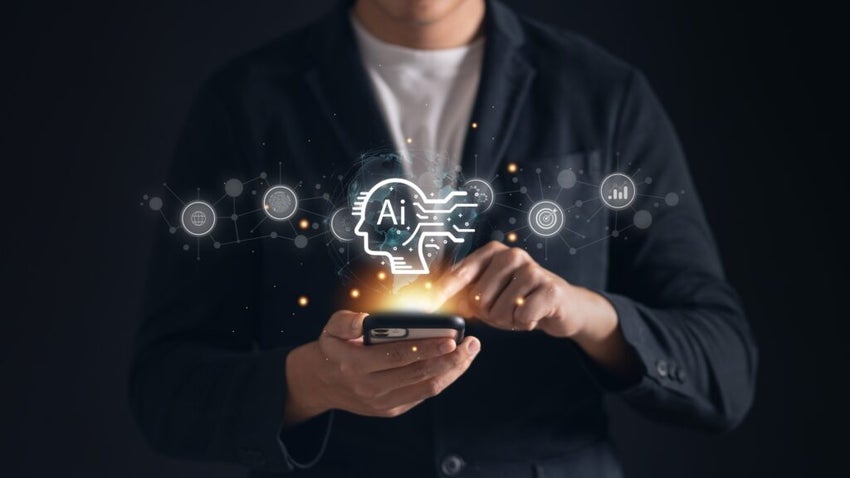 Person Using Hand Holding An Ai Sign Representing The Cutting-edge