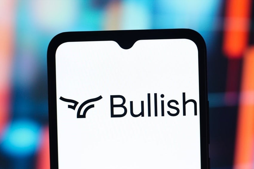 Bullish company logo is seen displayed on a smartphone screen