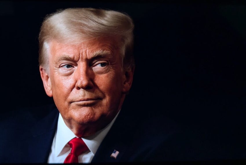 President Donald Trump photo on a black background