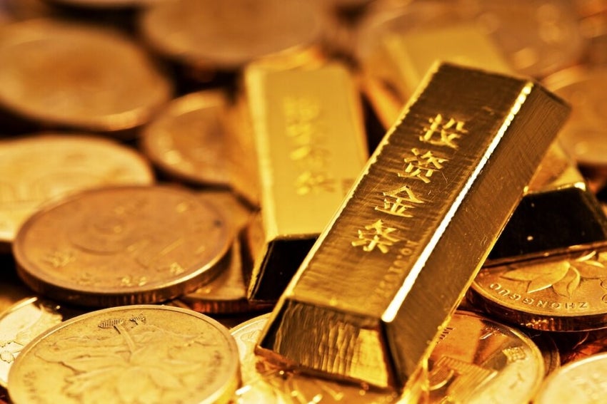 Gold coins abd bars