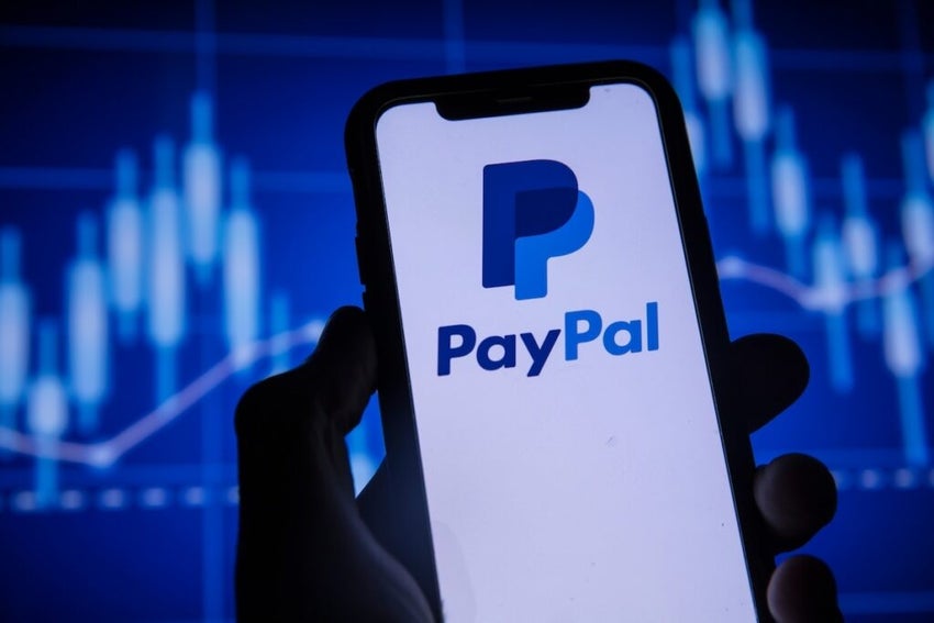 Paypal finance service logo on a smartphone