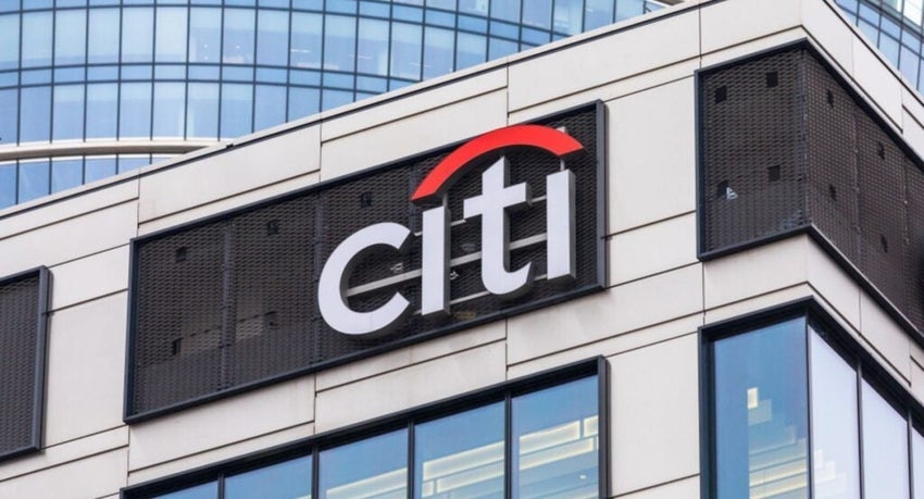 Citi group logo outside building