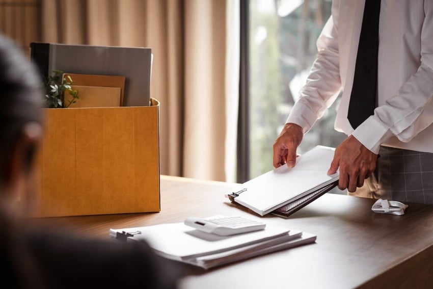 man at desk