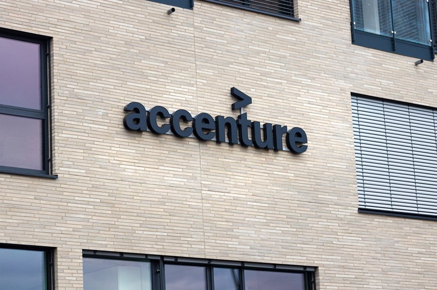 Accenture logo on building in Germany