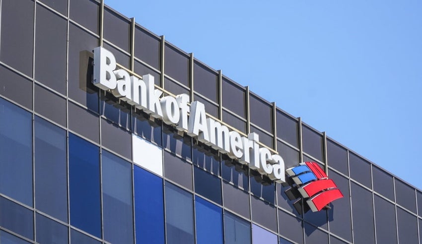 Bank of America sign on building