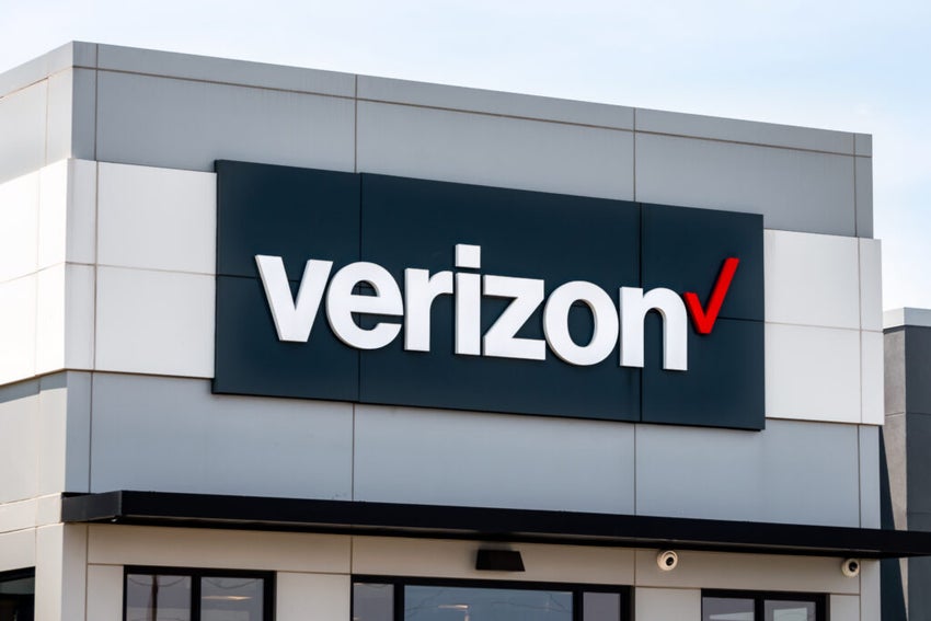 Verizon logo outside building