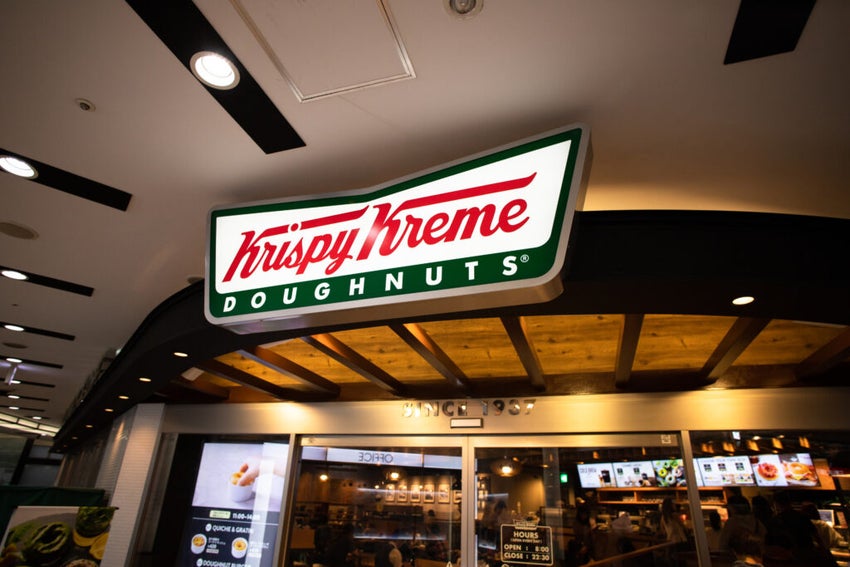 Krispy Kreme store sign in lights