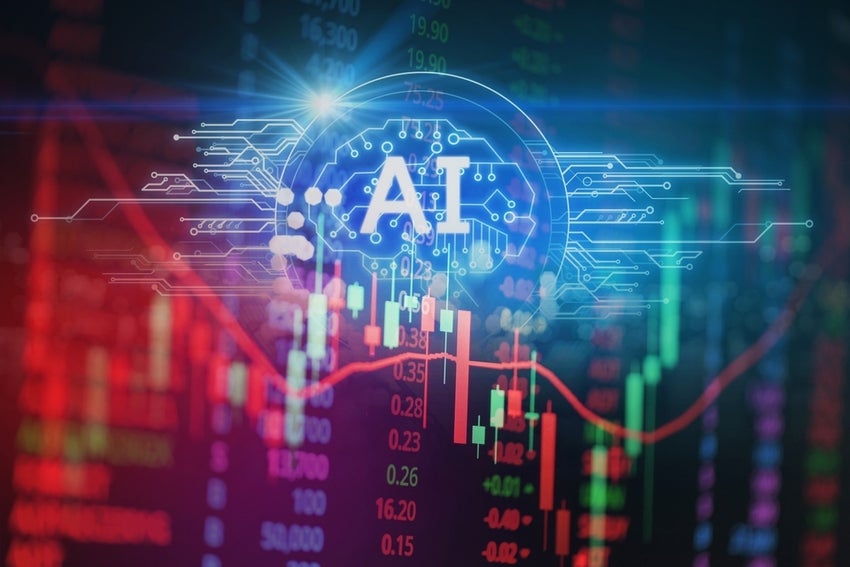 AI stock market graph trading analysis investment financial, stock exchange.