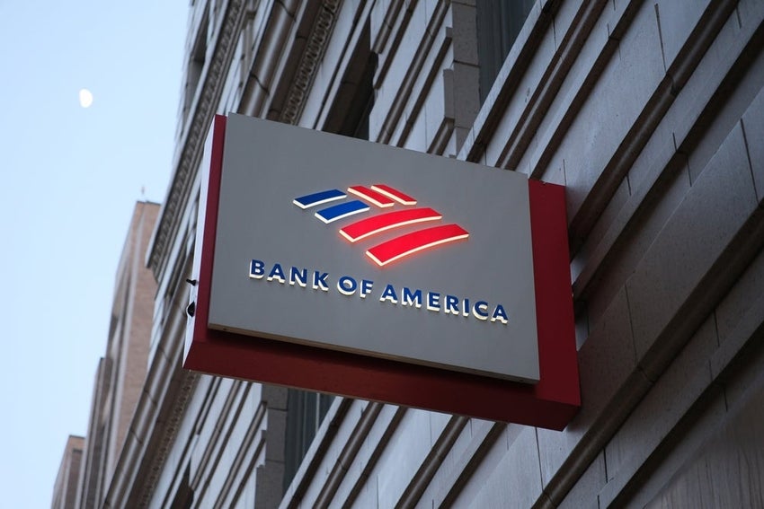 Bank of America logo on building