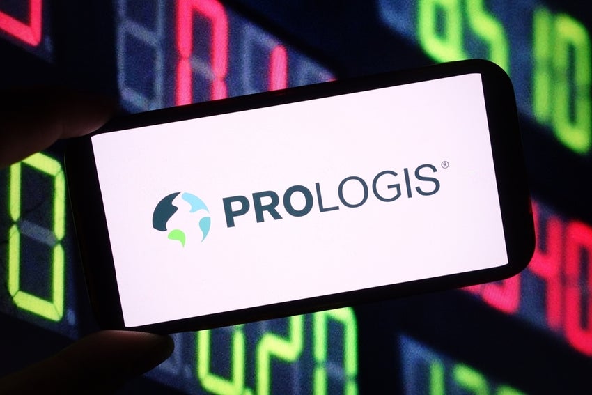 Prologis company logo displayed on mobile phone