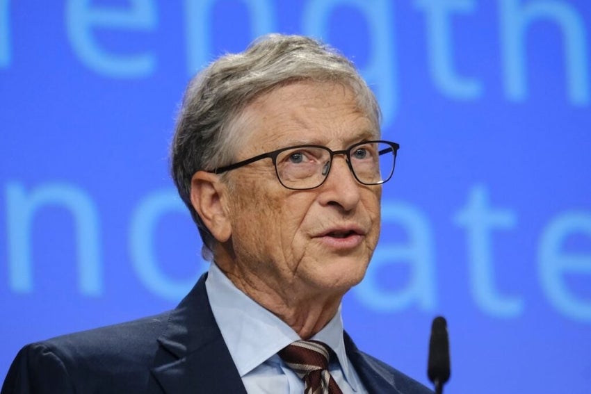 Bill Gates speaking at conference