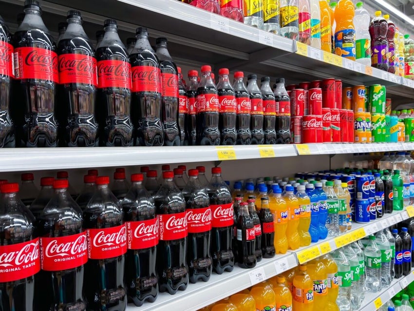 Coke bottles at outlet