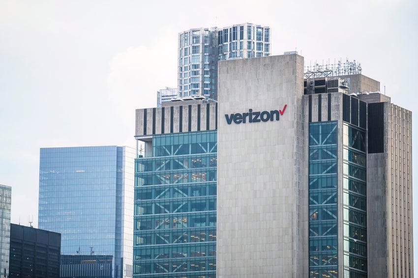 Verizon logo on a building