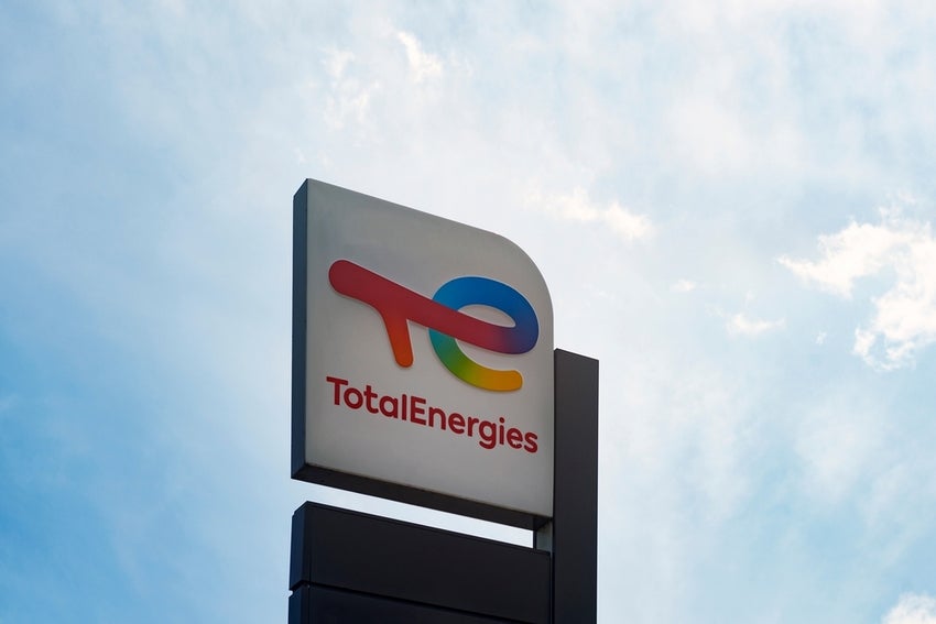 French TotalEnergies fuel and gas station