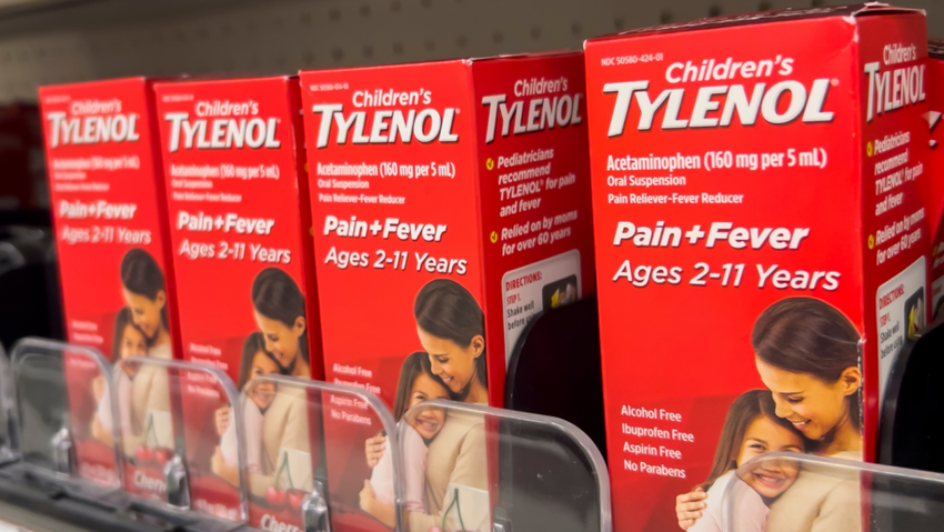 Close up, selective focus on Children's Tylenol for sale inside a Target retail store.