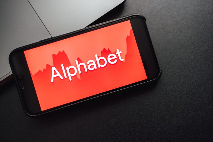 Alphabet logo on mobile