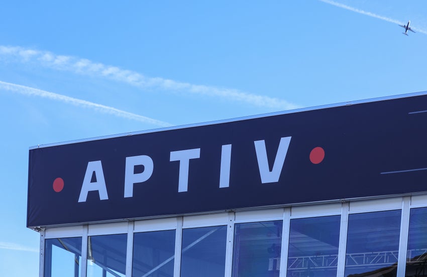 Aptiv booth at the CES (Consumer Electronics Show) 2020 at the Las Vegas Convention Center.