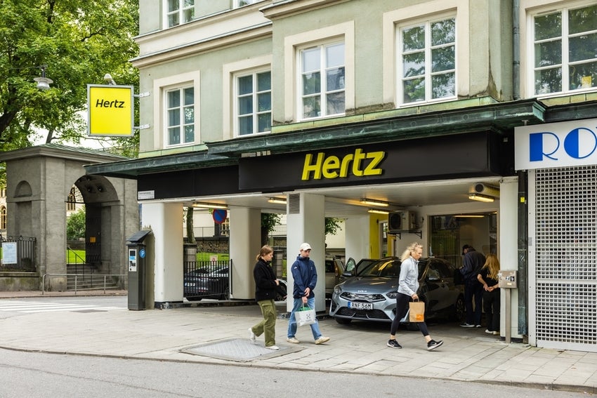 Hertz Global logo outside building