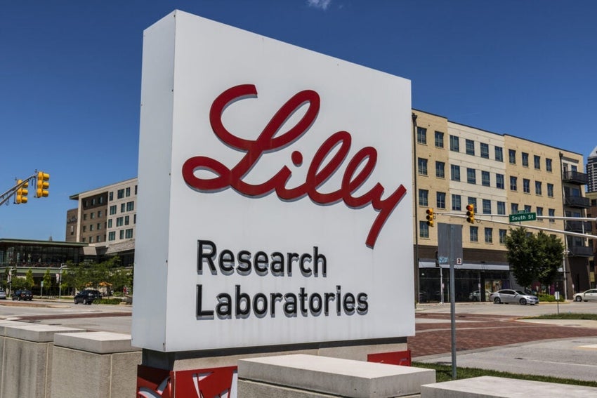 Lilly Reserch Lab sign in front of building