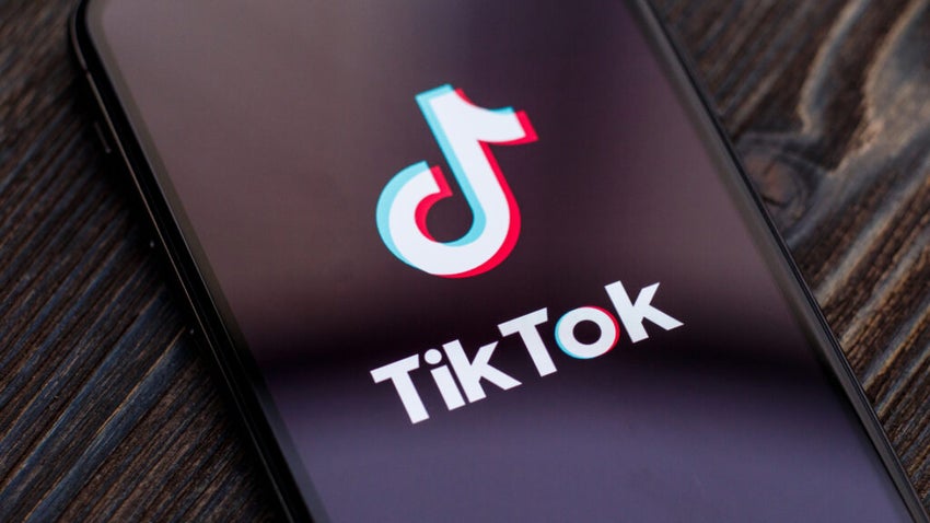 TikTok logo on a phone