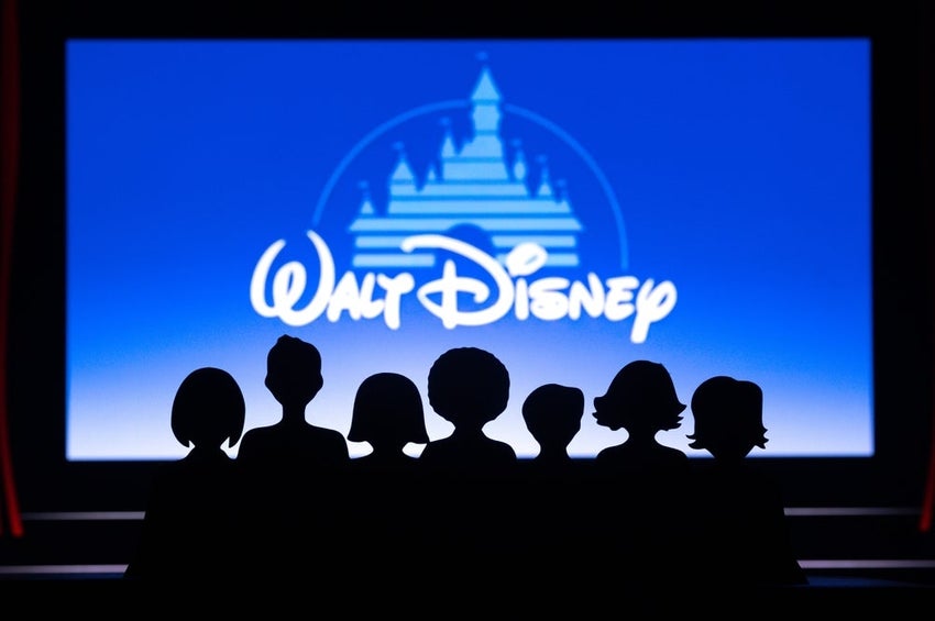 Walt Disney movie watched by group of kids in Cinema