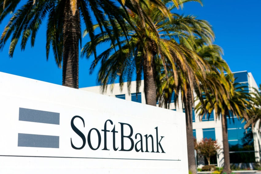 SoftBank sign at SoftBank Vision Fund headquarters in Silicon Valley. SoftBank Group Corporation is a Japanese multinational conglomerate holding company - San Carlos, California, USA - 2020